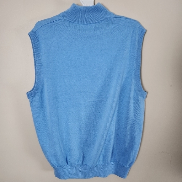 Jack Nicklaus Turquoise Blue Quarter Zip Pullover Knit Golf Vest Size L - Picture 5 of 5